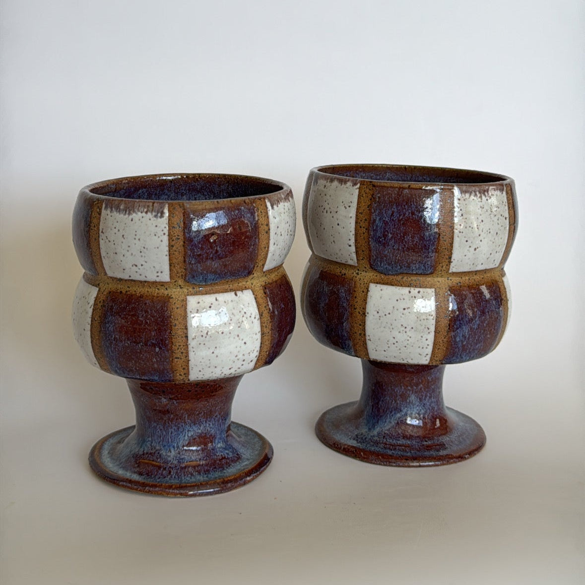 Purple Checker Bubble Baby Goblets (Set of 2)