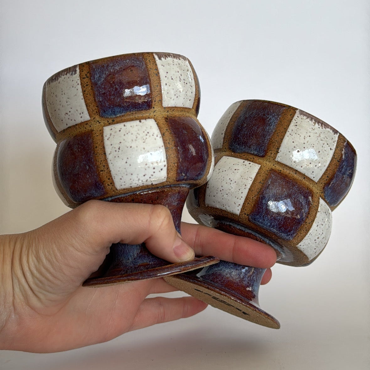 Purple Checker Bubble Baby Goblets (Set of 2)